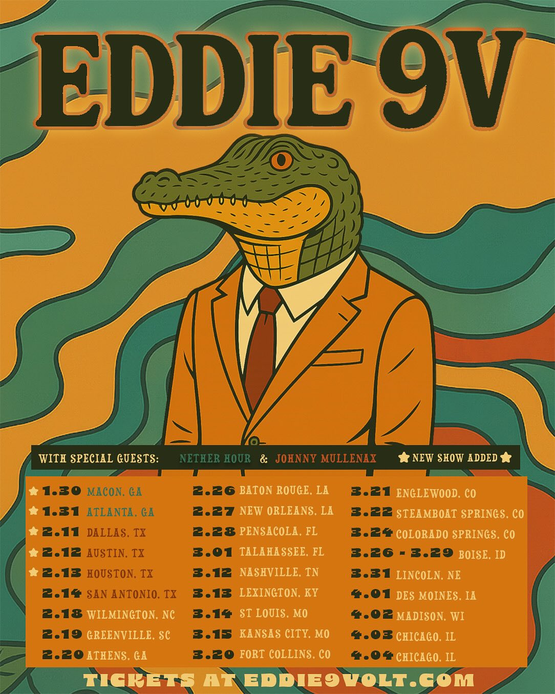 Eddie 9V Tour Poster 2025-2026